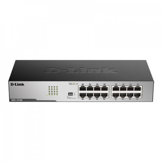 D-Link DGS-1016D/E network switch Unmanaged Black, Metallic