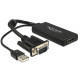 DeLOCK 0.25m VGA+USB2.0-A/HDMI VGA (D-Sub) + USB Black