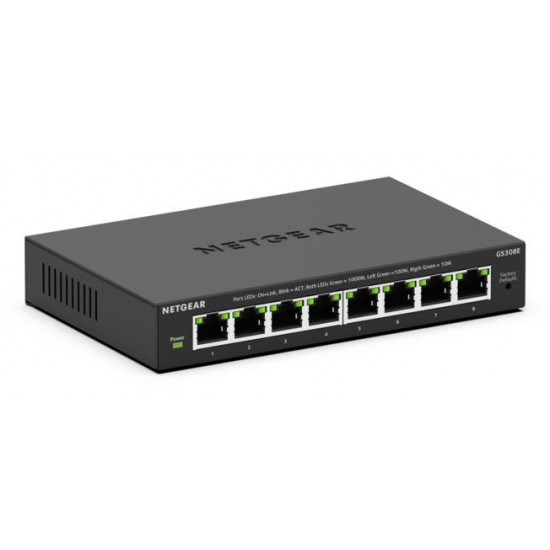 NETGEAR GS308E Managed L2/L3 Gigabit Ethernet (10/100/1000) Power over Ethernet (PoE) Black