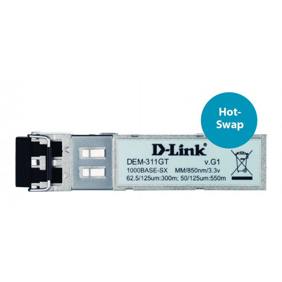 D-Link DEM-311GT network transceiver module Fiber optic 1000 Mbit/s SFP 850 nm