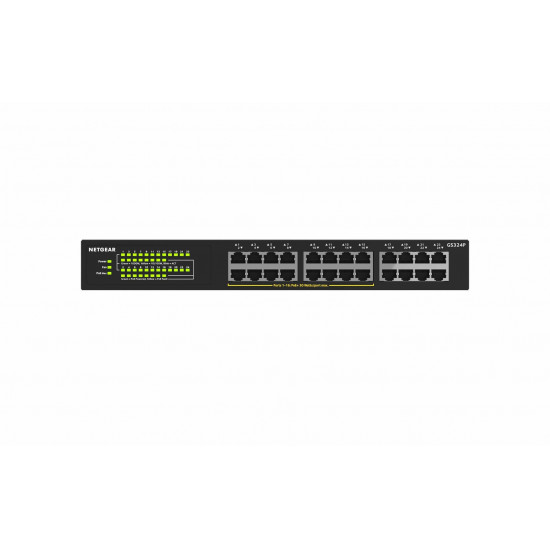 NETGEAR GS324P Unmanaged Gigabit Ethernet (10/100/1000) Power over Ethernet (PoE) 1U Black