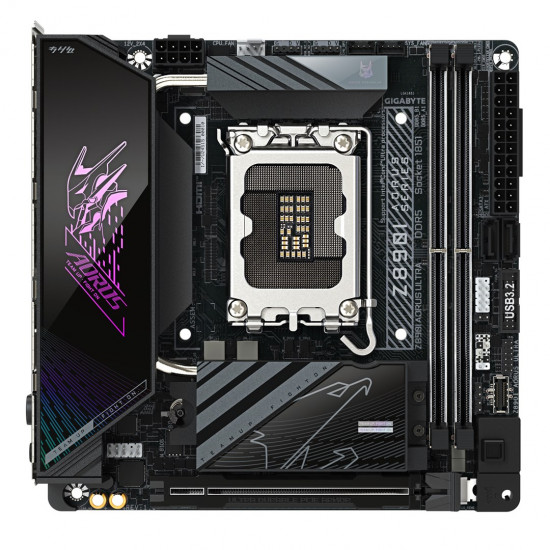 GIGABYTE Z890I AORUS ULTRA Motherboard - Supports Intel Core Ultra (Series 2) CPUs, 8+1+2 phases VRM, up to 8800MHz DDR5 (OC), 1xPCIe 5.0 + 1xPCIe 4.0, Wi-Fi 7, 2.5GbE LAN, Thunderbolt 4