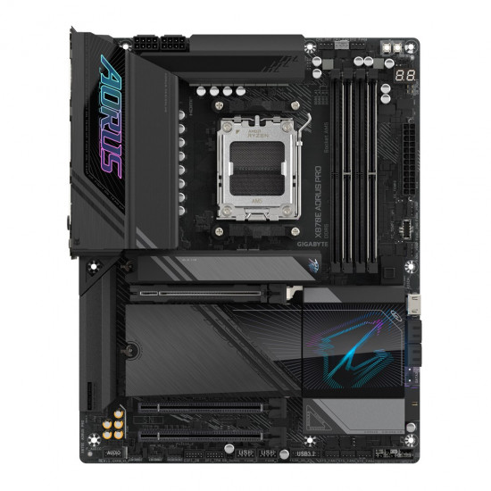 GIGABYTE X870E AORUS PRO Motherboard - Supports AMD Ryzen 9000 CPUs, 16+2+2 Phases Digital VRM, up to 8000MHz DDR5 (OC), 3xPCIe 5.0 + 1xPCIe 4.0,Wi-Fi 7, 2.5GbE LAN, USB 4