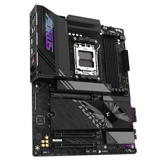 GIGABYTE X870E AORUS ELITE WIFI7 Motherboard - Supports AMD Ryzen 9000 CPUs, 16+2+2 Phases Digital VRM, up to 8000Hz DDR5 (OC), 3xPCIe 5.0 + 1xPCIe 4.0, Wi-Fi 7, 2.5GbE LAN, USB 4