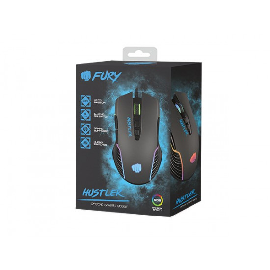 FURY Hustler mouse Gaming Ambidextrous USB Type-A Optical 6400 DPI