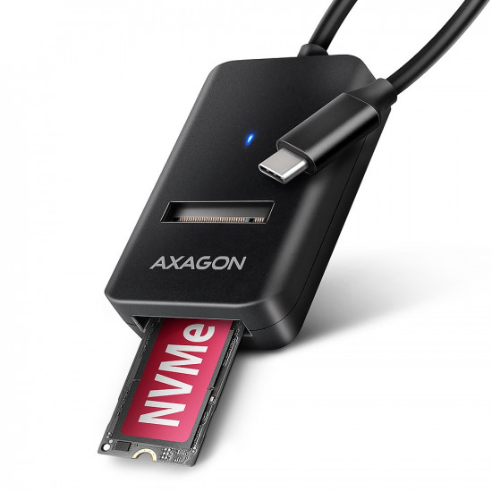 Axagon ADM2-CM USB-C 10Gbps - M.2 NVMe & SATA SSD adapter, 10cm USB-C cable