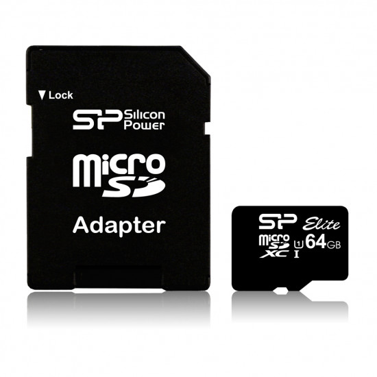 Silicon Power | Elite UHS-I | 64 GB | MicroSDXC | Flash memory class 10 | SD adapter