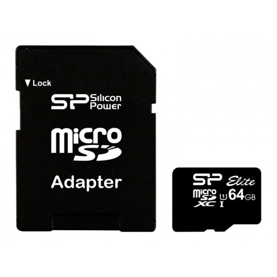 Silicon Power | Elite UHS-I | 64 GB | MicroSDXC | Flash memory class 10 | SD adapter