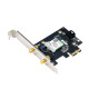 Asus WiFi 7 PCI-E Adapter with 2 external antennas | PCE-BE6500 | 802.11be | Mesh Support No | MU-MiMO No | No mobile broadband