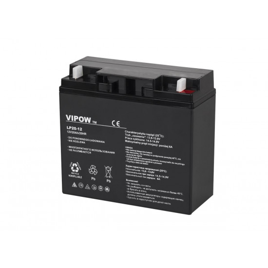 VIPOW Gel Battery 12V 20Ah