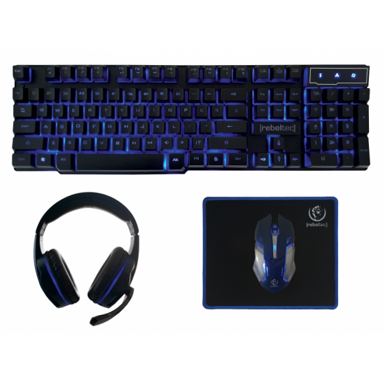 Rebeltec SHERMAN keyboard Mouse included Gaming USB QZERTY English Black