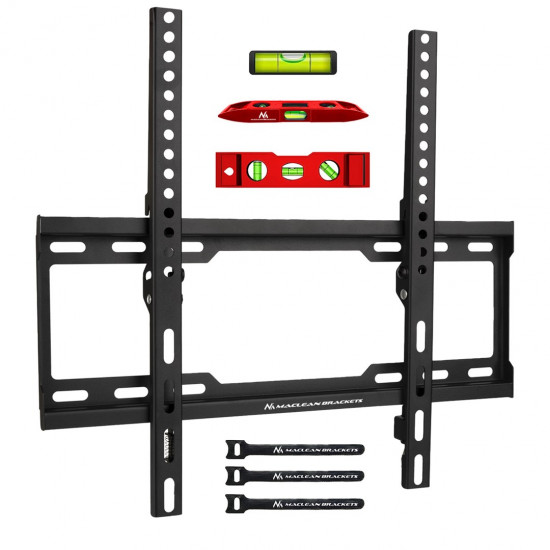 Maclean TV MC-412 Wall Mount Bracket 32-70 VESA 400x400 45kg Tilting Universal Adjustable Spirit Level Mounting Accessories