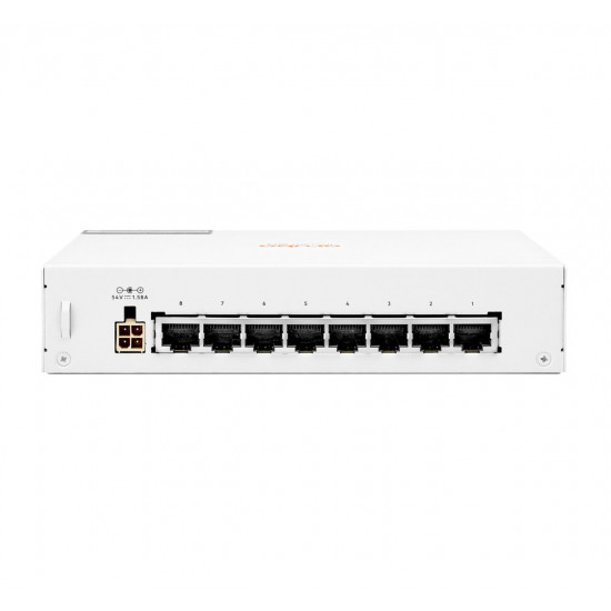 HPE Aruba Networking Aruba Instant On 1430 8G Class4 PoE 64W Unmanaged L2 Gigabit Ethernet (10/100/1000) Power over Ethernet (PoE) White