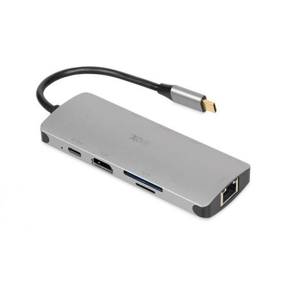 iBox IUH3RJ4K interface hub USB Type-C 5000 Mbit/s Silver