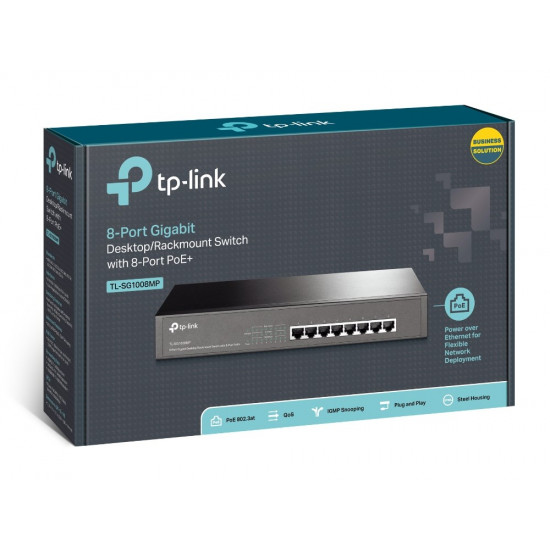 TP-Link TL-SG1008MP Unmanaged Gigabit Ethernet (10/100/1000) Power over Ethernet (PoE) 1U Black