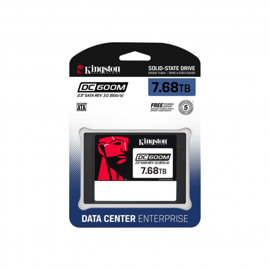 Kingston DC600M | 7680 GB | SSD form factor 2.5 | Solid-state drive interface SATA Rev. 3.0 | Read speed 560 MB/s | Write speed 530 MB/s