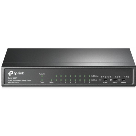 TP-Link 9-Port 10/100Mbps Desktop Switch with 8-Port PoE+