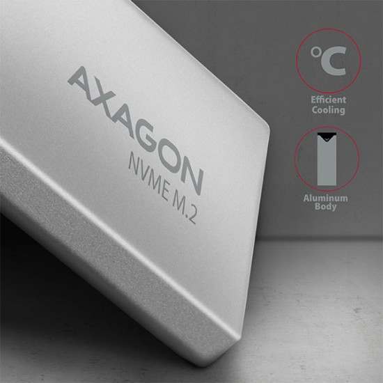 Axagon EEM2-UG2 storage drive enclosure SSD enclosure Black, Grey M.2