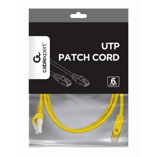 PATCH CABLE CAT6 UTP 0.5M/YELLOW PP6U-0.5M/Y GEMBIRD