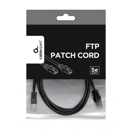 PATCH CABLE CAT5E FTP 2M/PP22-2M/BK GEMBIRD