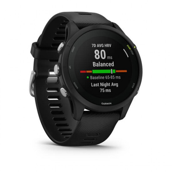 Garmin Forerunner 255 Music 3.3 cm (1.3) MIP 46 mm Digital 260 x 260 pixels Touchscreen Black Wi-Fi GPS (satellite)