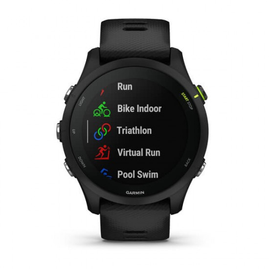 Garmin Forerunner 255 Music 3.3 cm (1.3) MIP 46 mm Digital 260 x 260 pixels Touchscreen Black Wi-Fi GPS (satellite)