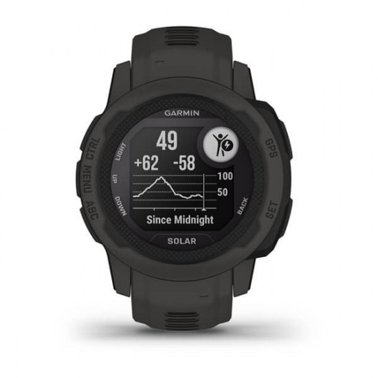 Garmin Instinct 2S Solar 2.01 cm (0.79) MIP 40 mm Digital 156 x 156 pixels Graphite GPS (satellite)