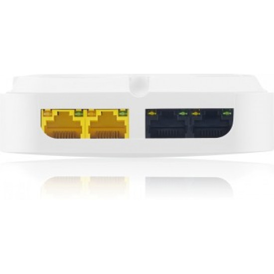 ZYXEL WAX300H AX3000, 2X2:2 MU-MIMO, WALL PLATE MOUNTING, 3 X LAN PORT INCLUDING 1 WITH POE 5W PASS THROUGH, POE+ (802.3AT), STANDALONE/CONTROLLER/NEBULA CLOUD MANAGED