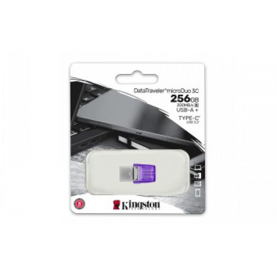 KINGSTON 256GB DATATRAVELER MICRODUO 3C 200MB/S DUAL USB-A + USB-C