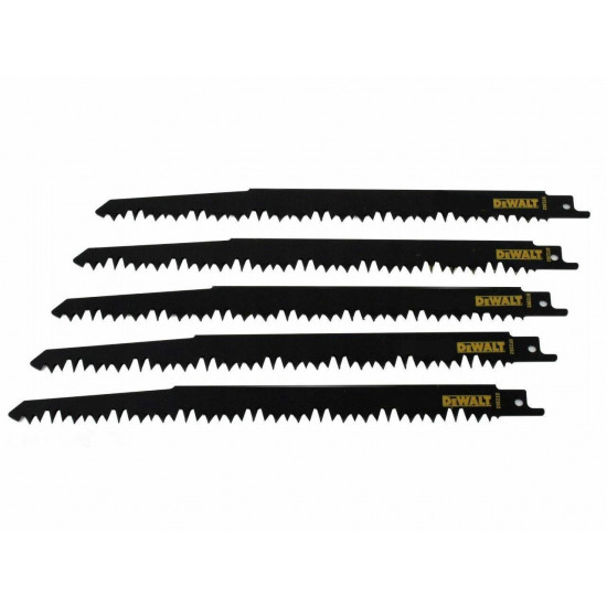 Dewalt Brzeszczoty do pilarek szablowych HCS 240mm podz. 5-6,5mm 5szt. DT2352 | Sourcing