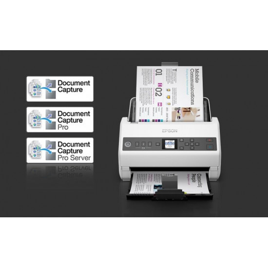 Epson DS-730N Sheet-fed scanner 600 x 600 DPI A4 Black, Grey