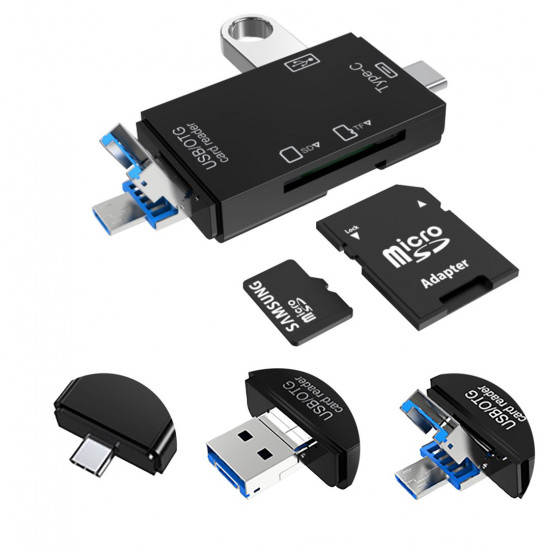 VAKOSS CARD READER 6IN1 USB A / MICRO USB / USB C / SD / MICRO SD / USB TC-R425X