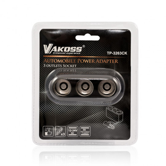 Vakoss TP-3263CK Car Cigarette Lighter Splitter