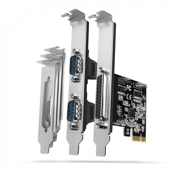 Axagon PCEA-PSN PCIe-Adapter mit 1x Parallel-+ 2x Seriell-Ports - ASIX AX99100 interface cards/adapter Internal Parallel, RS-232