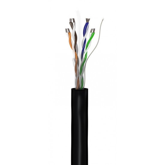 Goobay CAT 6 network cable, U/UTP, black, 100m