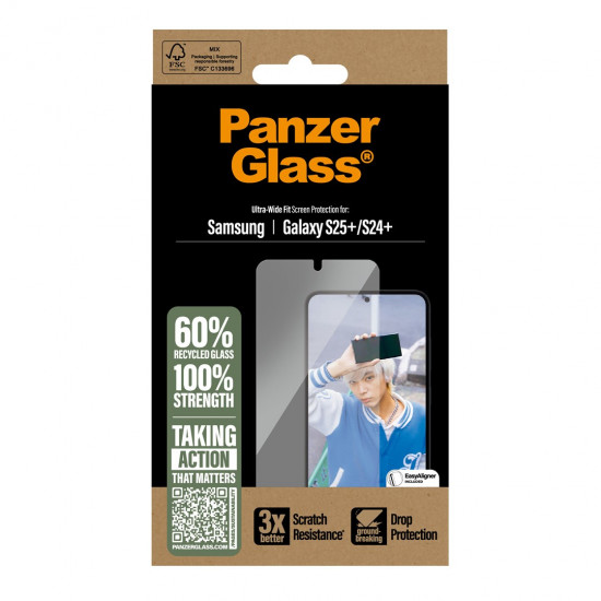 PanzerGlass ® Screen Protector Samsung Galaxy S25+ | S24+ | Ultra-Wide Fit