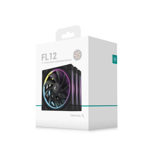 DeepCool FL12-3 in 1 Computer case Fan 12 cm Black 3 pc(s)