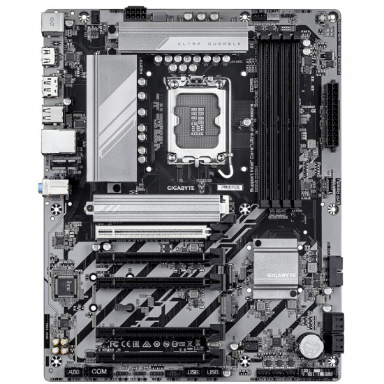 GIGABYTE B860 DS3H Motherboard - Supports Intel Core Ultra CPUs, 8+1+2+2 phases VRM, up to 9066MHz DDR5, 1xPCIe 5.0 + 1xPCIe 4.0 M.2, 2.5 GbE LAN, USB 3.2 Gen 2x2