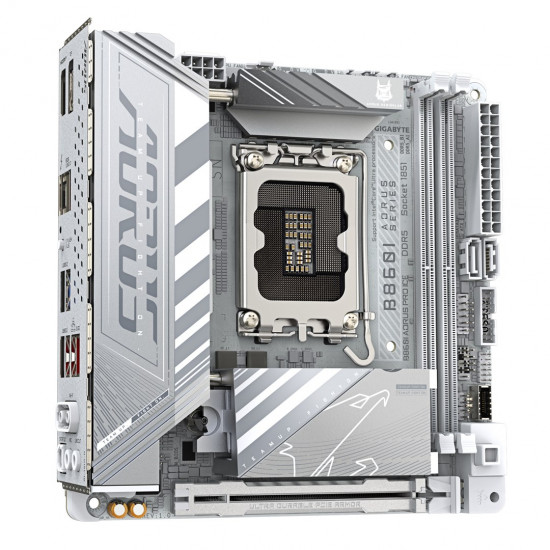 GIGABYTE B860I AORUS PRO ICE Motherboard - Intel Core Ultra Series CPUs, 8+1+2+1 Phases VRM, up to 9200MHz DDR5, 1xPCIe 5.0 + 1xPCIe 4.0 M.2, 2.5GbE LAN, WIFI 7, Thunderbolt 4