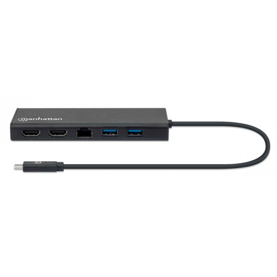 Adapter Multiport USB-C na RJ45 Giga/2xHDMI/2xUSB/1xUSB-C PD