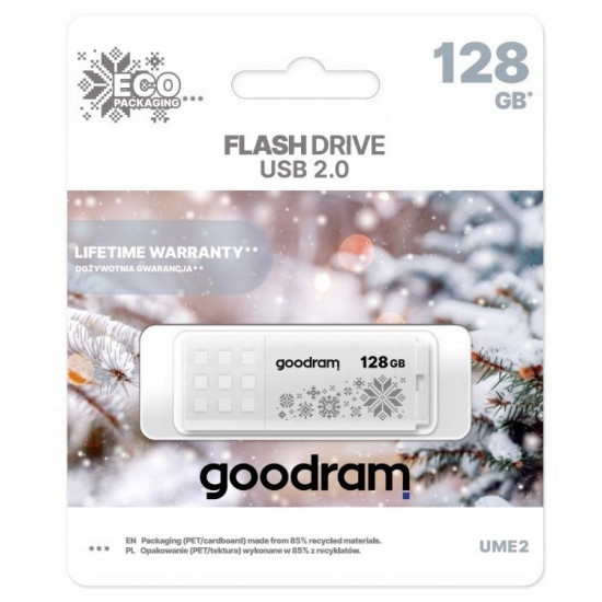 Goodram UME2 Winter USB flash drive 128 GB USB Type-A 2.0 (UME2-1280W0R11-WI) White