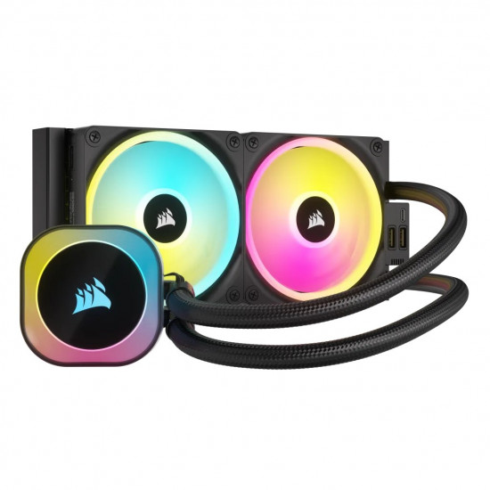 Corsair H100I Processor Liquid cooling kit 12 cm Black