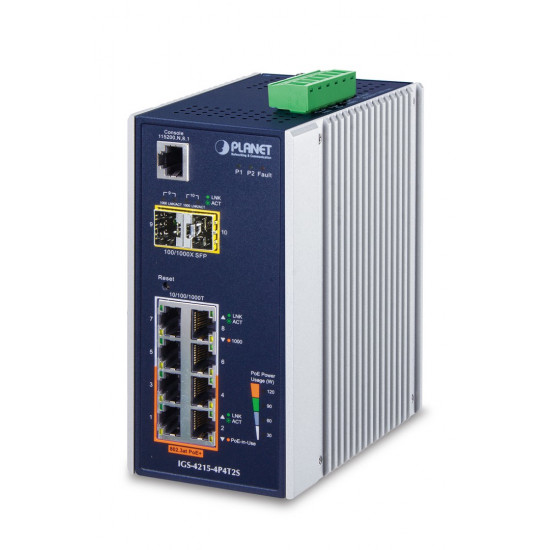 PLANET IGS-4215-4P4T2S network switch Managed L2/L4 Gigabit Ethernet (10/100/1000) Power over Ethernet (PoE) Blue, White