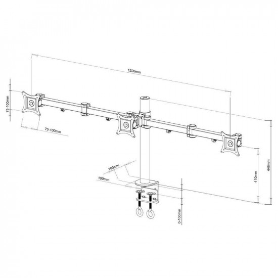 Techly 13-24 Desk Stand for 3 Monitors with Terminal ICA-LCD 482-T