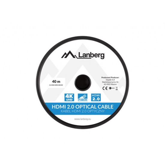 Lanberg CA-HDMI-20FB-0400-BK HDMI cable 40 m HDMI Type A (Standard) Black, Silver