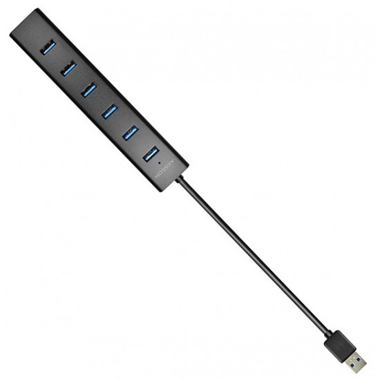 Axagon HUE-SA7BP interface hub USB 3.2 Gen 1 (3.1 Gen 1) Type-A 5000 Mbit/s Black