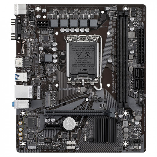 GIGABYTE H610M H V2 Motherboard - Supports Intel Core 14th CPUs, 4+1+1 Hybrid Digital VRM, up to 5600MHz DDR5, 1xPCIe 3.0 M.2, GbE LAN, USB 3.2 Gen 1