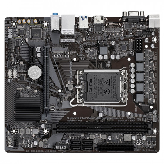 GIGABYTE H610M H V2 Motherboard - Supports Intel Core 14th CPUs, 4+1+1 Hybrid Digital VRM, up to 5600MHz DDR5, 1xPCIe 3.0 M.2, GbE LAN, USB 3.2 Gen 1