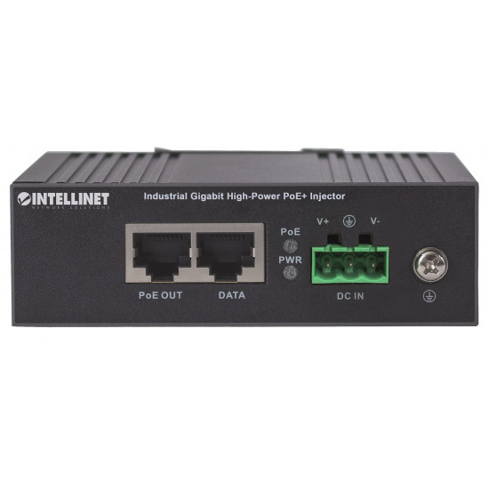 Intellinet Industrial Gigabit Ultra PoE Injector, 1 x 60 W Port, IEEE 802.3bt/at/af Power over Ethernet (Ultra POE/PoE+/PoE), Metal Housing