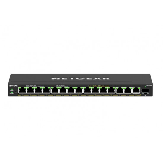 NETGEAR GS316EP-100PES network switch Managed Gigabit Ethernet (10/100/1000) Power over Ethernet (PoE) Black